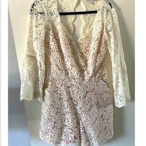 White Lacy Romper